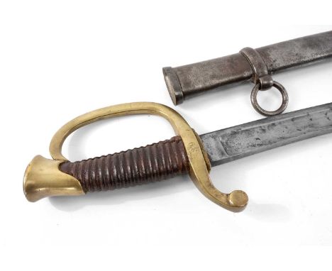 MILITARY CLUB HOUSE: US CIVIL WAR ERA P.1840 ARTILLERY SABRE, type 2, ricasso stamped 'AMES MFG. Co. CHICOPEE MASS / U.S. G.W