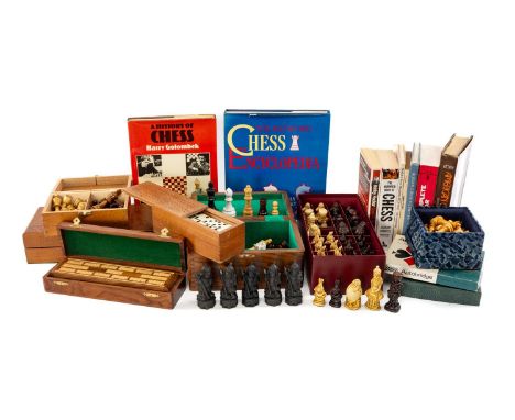 CHESS CLUB HOUSE: ASSORTED CHESS SETS & TABLE GAMES, including four chess sets with resin pieces relating to The Mad Hatter a