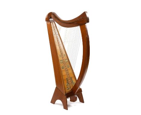 MUSIC CLUB HOUSE: WALTONS OF DUBLIN BRIAN BORU HARP, no. 656, 28 string dwarf harp modelled after the ancient harp at Trinity