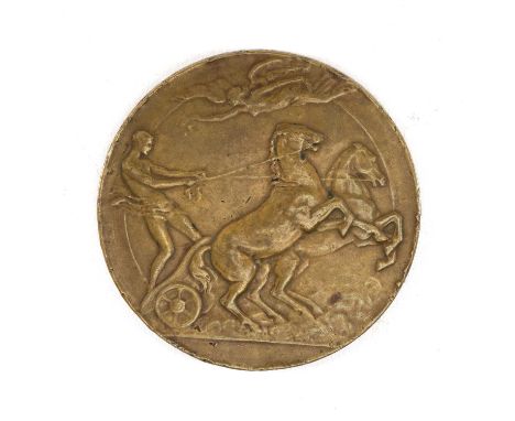 ATHLETICS CLUB HOUSE: BRONZE 7TH OLYMPICS PARTICIPATION MEDAL, Antwerp 1920, made by Pierre Theunis (Belgian, 1883-1950) for 