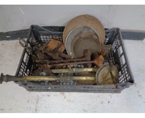 A box of antique scales (a/f)