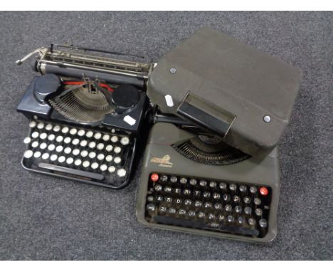 A cased Empire Aristocrat typewriter and a further vintage Royal typewriter 