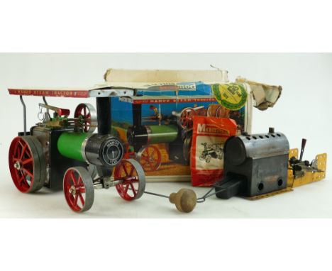Mamod Steam Tractor Engine together with Meccano steam engine. (2)