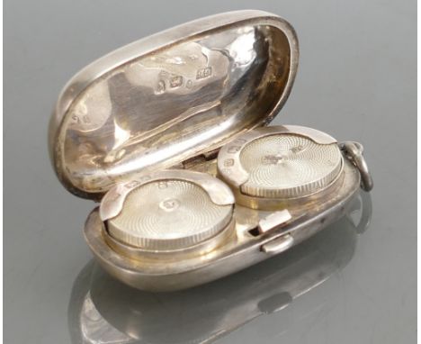 Double silver Sovereign case: Hallmarks for Birmingham 1894, width 58mm, weight 29.5g