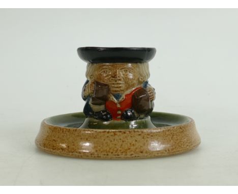 Royal Doulton Lambeth Toby Jug/Candlestick: Designed by Harry Simeon,height 7.5cm.