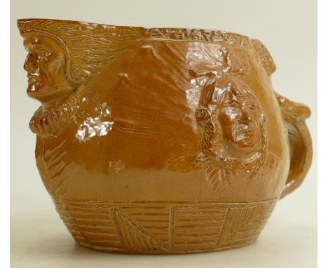 Doulton &amp; Co Lambeth Stoneware Jug American Indian Pitcher: Made for Burley &amp; Co Chicago, height 15cm.