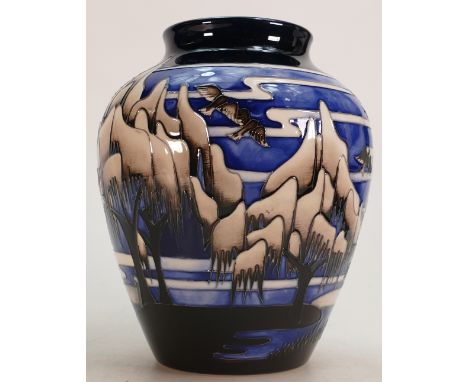 Moorcroft Vase Weeping Willow: Limited edition 37/50 and designed by Helen Dale. Height 22cm, first in quality.