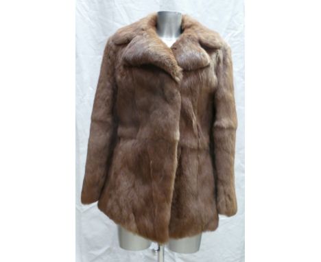 A Coney fur ladies Jacket: Size 14 light brown.