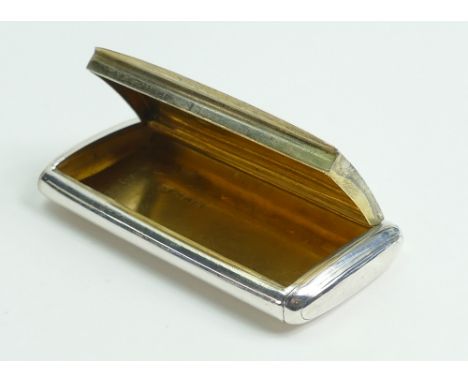 Silver Snuff box by Nathaniel Mills 1848: Victorian larger size box measuring 8cm x 4cm x 1.1cm. Clearly hallmarked for Birmi