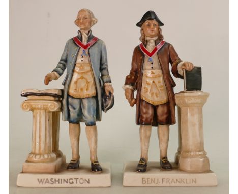 Goebel Figures Washington and Benjamin Franklin: Height of tallest 20cm. (2)