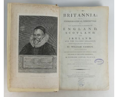 Book 1789 - Britannia a Chorographical description of the Flourishing Kingdoms of England: A large book by William Camden - B