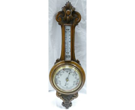 N Farquhar Tower Hill London Oak Barometer: Height 90cm.