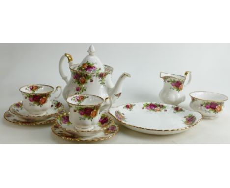 A large collection of Royal Albert Old Country Roses patterned dinner &amp; tea ware to include: Tea set, 24cm bowl, 31cm pla