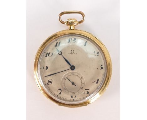Omega 18ct gold Pocket Watch: 1930s engine turned design case, case weight 11.2 grams.