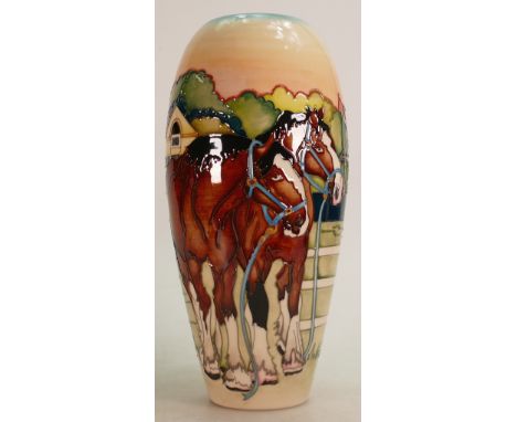 Moorcroft Vase The Showground: Limited edition vase by Kerry Goodwin number 50 of 50. Height 33cm, first in quality.