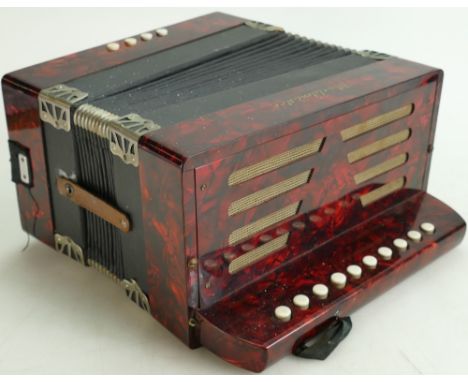 Worldmaster Piano Accordion: Small size piano accordion in box.