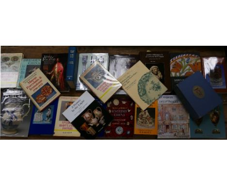 A collection of Pottery themed Hardback Books to include: Liverpool Hurculaneum Pottery, Worcester Porcelain, English China, 