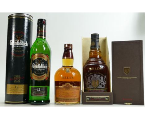 A collection of Whiskys to include: Bells 12 year old Connoisseur Whisky 75cl 40%, Bells Boxed 21 year old Very Rare Scotch W