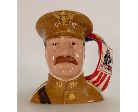 Royal Doulton large character jug General Pershing D7230: Limited edition from the First Word War Military leader series, box