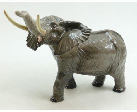 Beswick large Elephant with trunk in Salute: Model 1770, height from tallest point approx. 30cm.