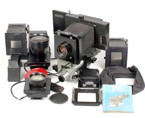 Extensive Russian 3-Lens Rakurs Technical Camera Outfit. Complete set for 6x4.5 on 120 roll film and 6x4.5 & 6x7 bulk film. W