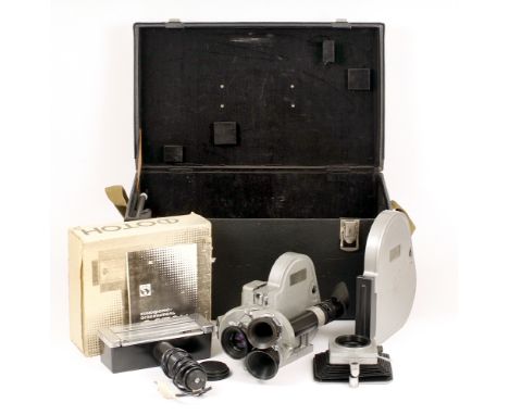 1960s 16SP 3-Lenes 16mm Cine Camera Outfit. Comprising camera with OKS1-10-1 f2.8 10mm, OKS 2-15-1 f2.8 15mm & OKS1-25-1 f2.5