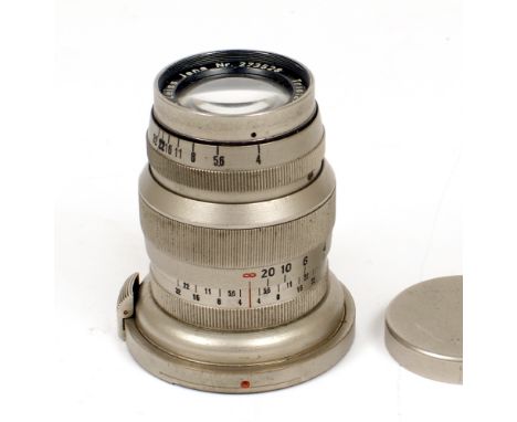 Nickel Carl Zeiss Jena Triotar 8.5cm f4 Lens for Contax. #273528 (slightly cloudy & light cleaning marks, otherwise condition