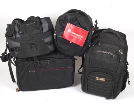 Selection of Camera Bags. To include Manfrotto, Lowepro & UrbanGear U120/ManewPro backpacks, plus a Tamrac camera/laptop brie