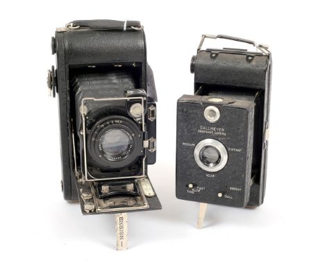 **UPDATED** Two Rare Ensign Cameras with Dallmeyer lenses. Ensign Auto-Speed Automatic 120 coupled rangefinder camera with fo