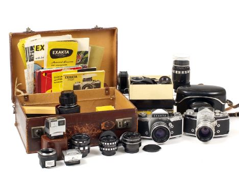 Collection of Exakta Cameras & Accessories etc. To include Exakta Varex IIa with CZJ Biotar 58mm f2 lens (condition 4F); Exak