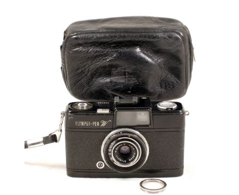 ESTIMATE LOWERED. Rare Olympus Pen W Half Frame Wide Angle Camera. #105093 (minor areas of wear/paint loss, otherwise conditi