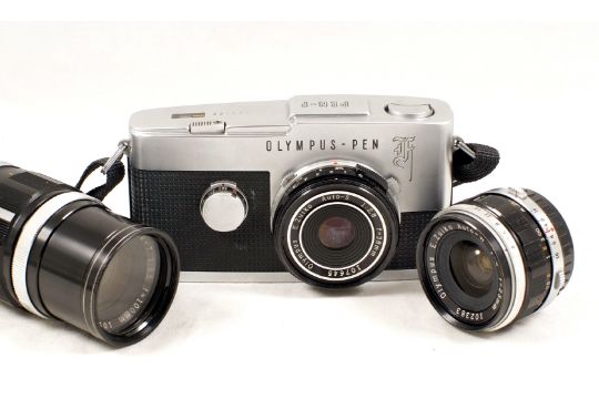 Olympus Gothic Pen F Half Frame Outfit Comprising Pen F Body Shutter Not Operating Wit