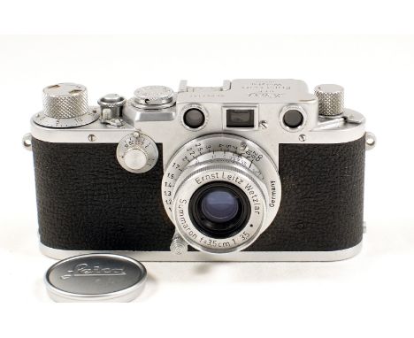 Leica IIIF c.1951, #547147, slight wear to top plate and rear, otherwise 5F.  With rigid Summaron 3.5cm f3.5, condition 5F. W