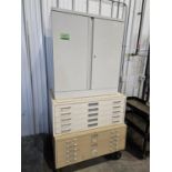 3 METAL CABINETS ON WHEELS