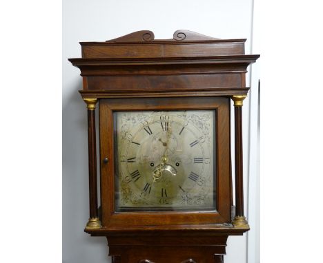 A CIRCA 1820 OAK & MAHOGANY LONGCASE CLOCK by Samuel Harley, Salop, 214 cms high, 46.5 cms wide maximum