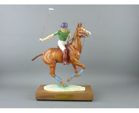 ROYAL WORCESTER EQUESTRIAN MODEL, 'HRH Prince Charles on Pan's Folly 1979', limited edition number 42/250 by Lorne McKean, on