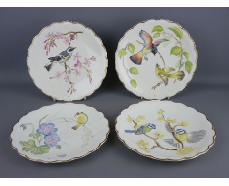TWELVE ROYAL WORCESTER CABINET PLATES 'The Birds of Dorothy Doughty' from annual limited editions with dates from 1972 to 198