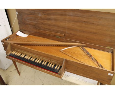 Alec Hodsdon VirginalA virginal in a light wood case on turned fluted legs, the fascia bearing the inscription Alec Hodsdon L