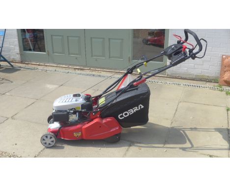 A Cobra RM405PCE 16 inch rear roller electric start, self propelled lawn mower, with manual, in working order, normal RRP £39