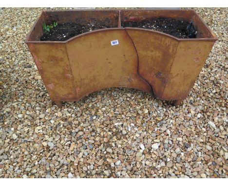 A 19th century iron planter, split to the front, 82cm W x 43cm H 
