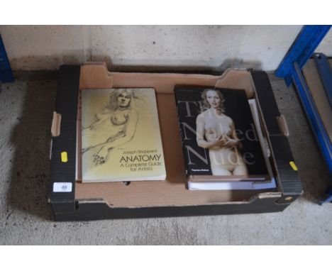 A box of various books to include The Figure on Action, Atomony for Artists, The Naked Nude, Image of the Body, and Atomony A