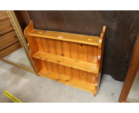 A pine wall shelf