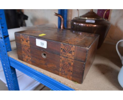 A Victorian inlaid trinket box 