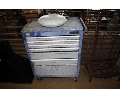 A Senator tool chest, on wheels and contents of hand tools