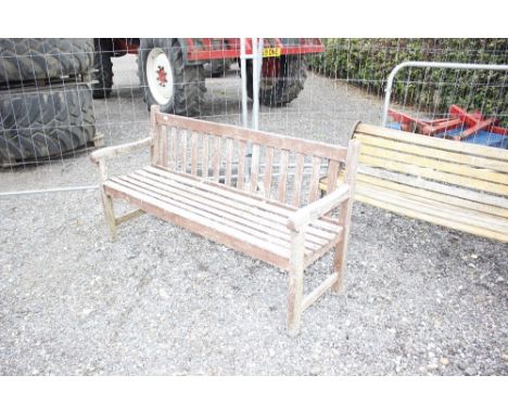 A wooden garden bench