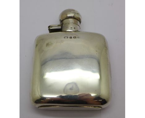 A silver spirit flask, 79g