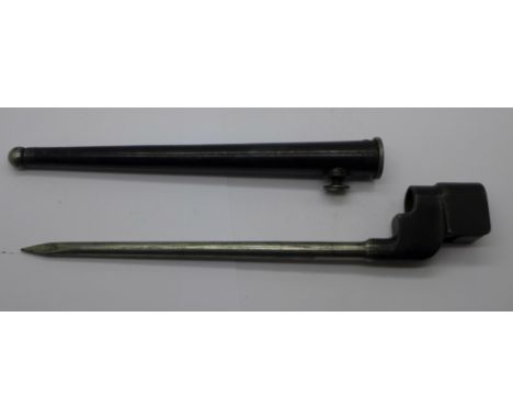 A spike bayonet and scabbard