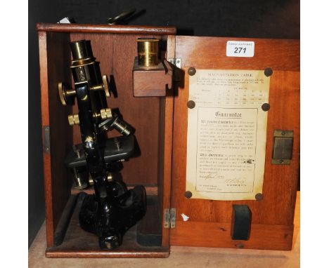 A cased vintage Prior of London microscope