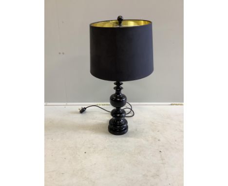 A contemporary table lamp, height including shade 72cm