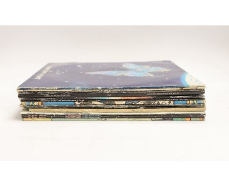 Thirteen LP record albums, artists include; Fleetwood Mac, Fairport Convention, Grateful Dead, and Barclay James Harvest, plu